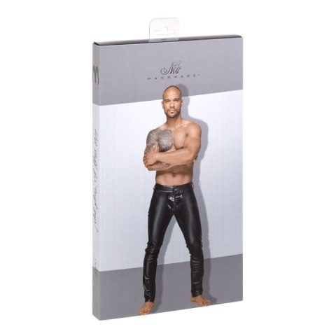 H051 Powerwetlook men's trousers with decorative PVC pleats XL