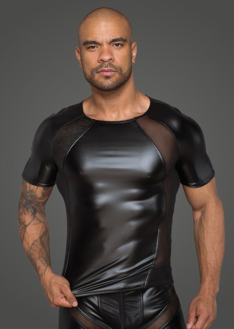 H056 Men's T-shirt made of powerwetlook with 3D net inserts L